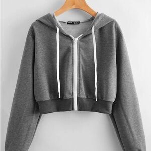 Small Cropped Zip Up Hoodie